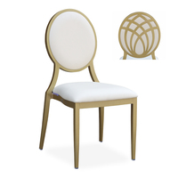 Chaises de banquet de luxe à dossier haut, design moderne, empilables, en aluminium, pour hôtel, événements, mariage, VIP, invités, banquet