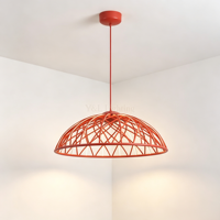 Lampe suspendue en fer bleu creux, style nordique, pour salle à manger, chambre à coucher, chambre d'enfant, café, décoration de la maison