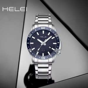 นาฬิกาข้อมือผู้ชาย Helei H9005A-<span class=keywords><strong>G</strong></span> รุ่นคลาสสิก แฟชั่น ควอตซ์ สแตนเลสสตีล 9005 นาฬิกาผู้ชายใหม่ เข็มเรืองแสง กันกระแทก - Product Image 3