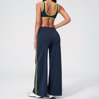 CIYING Set Yoga 2 Potong Premium Baru untuk Wanita dengan Detail Kontras, Logo Kustom, Legging Yoga Model Flare dan Set Bra untuk Olahraga