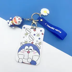 Id Creditcard Kaarthouder Kawaii Doraemon Kat Cartoon Grappig Ontwerp Groothandel Lanyard Kaartgevallen Pvc Draagbare Relatiegeschenken