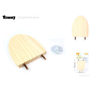 แท่นไม้ครึ่งวงกลมยอมมี่ ขนาด 13 ซม. สำหรับกรงนกและสัตว์ฟันแทะ - Product Image 1