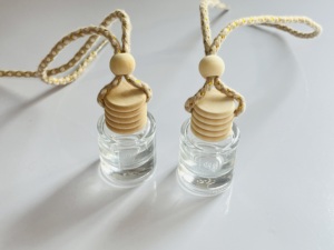 Nhà máy sản xuất Tùy Chỉnh Treo Rỗng Xe khuếch tán hương thơm chai với nắp bằng gỗ - Product Image 5