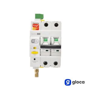 เบรกเกอร์วงจรไฟฟ้าอัจฉริยะ Gloca แบบ 2 ขั้ว 16 แอมป์ 250 โวลต์ ควบคุมผ่านแอป Tuya ปลั๊กอเนกประสงค์ ดีไซน์พลาสติก - Product Image 4