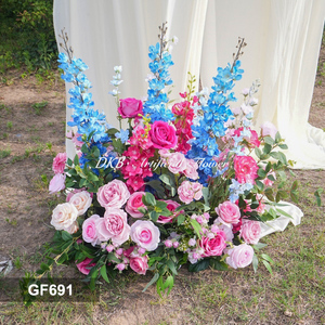 DKB Factory Wholesale Custom Ground Flower Runner Silk Flower Roses Aisle Flower Row For Hotel Wedding Corridor Decor - Product Image 2