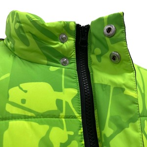 Veste <span class=keywords><strong>sans</strong></span> manches en duvet pour <span class=keywords><strong>homme</strong></span> avec impression par sublimation personnalisée, imprimé vert éclaboussures, gilet chaud d'hiver pour l'extérieur - Product Image 6