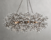 Guirlande de luxe en forme de branche d'arbre ronde, hôtel, hall, duplex, villa, anneau décoratif, lustre en cristal, pendentif en cristal, lumière de fleur