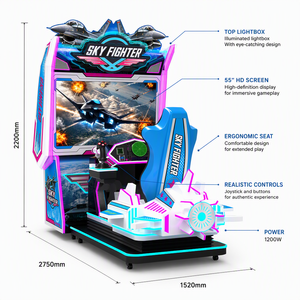 Machine de <span class=keywords><strong>jeu</strong></span> d'arcade professionnelle Sky Fighter de 55 pouces, à monnayeur, avec joystick de vol dynamique pour centre de jeux - Product Image 5