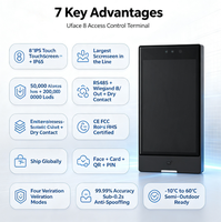 Uniubi Uface8 SE, Pantalla Táctil IPS de 8 Pulgadas, Reconocimiento Facial, Control de Acceso y Asistencia, IP65, 50000 Usuarios, RS485, Wiegand, TCP IP, WiFi, BT