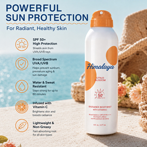Private Label Vitamin C <strong>Sunscreen</strong> Spray SPF 50 <strong>Waterproof</strong> Antioxidant Body Sunblock Mist Non-Greasiness <strong>Sunscreen</strong> - Product Image 3