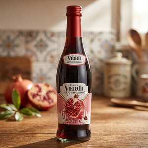 Vinagre de granada líquido de primera calidad, producto italiano, botella de 500 ml, certificado ISO/HACCP/BRC, color rojo. - Product Image 3