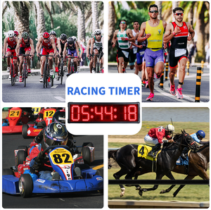 GANXIN Couleur rouge Horloge de course à LED à 6 chiffres <span class=keywords><strong>Chronomètre</strong></span> de 8 pouces à caractère élevé Sports de plein air pour la course à pied Marathon - Product Image 5