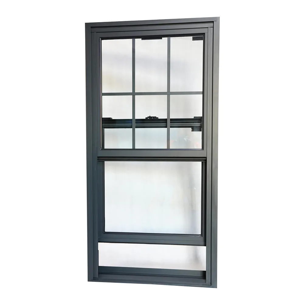 Sash Window Grid Design Single Hung Kitchen Vertical Sliding Aluminum Window