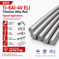 Barre en alliage de titane de qualité médicale GR23 Ti-6Al-4V ELI, conforme à la norme ASTM F136, biocompatible, pour la fabrication d'implants chirurgicaux