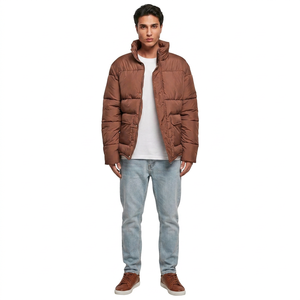 High Quality Winter Puffer <b>Jacket</b> <b>Men</b> New Design Stand Collar <b>Warm</b> Padding Breathable Quick Dry Plus Size Wool Canvas Front Logo - Product Image 1