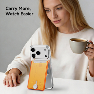 <b>Magnetic</b> Phone Card <b>Holder</b> With Stand Function Multi Color Pull Tab Card Pocket For MagSafe Compatible Phones - Product Image 5
