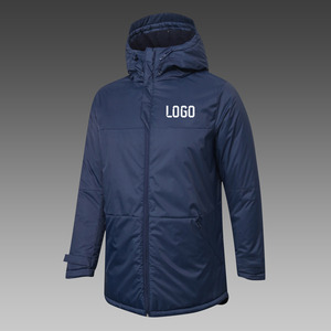 Nuevas llegadas: Chaqueta cortavientos de algodón azul para fútbol, con cremallera completa, para hombre, cálida, tipo plumón. - Product Image 1