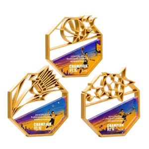 Trophée en cristal imprimé en 3D créatif 16x15cm, récompense personnalisée pour événements sportifs, championnat de basket-ball, football, badminton - Product Image 5