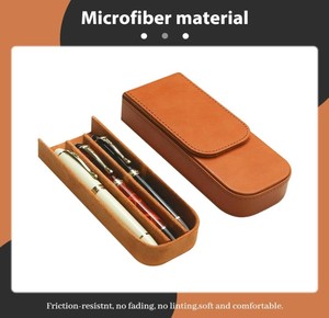 Étui à crayons en cuir vintage de qualité supérieure, fait main, en cuir Crazy Horse, avec fermeture éclair, pochette à stylos durable, organiseur de papeterie rétro - Product Image 4