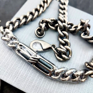 Collier en cuivre style parisien français avec chaîne en bambou ancien, luxe <span class=keywords><strong>l</strong></span>éger, sportif, urbain, polyvalent, style star, unisexe - Product Image 2