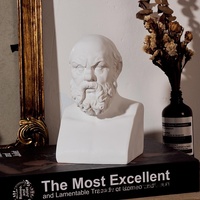 Buste de Socrate en résine, aspect plâtre blanc européen vintage, statue de tête de philosophe pour décoration artistique de table à la maison