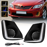 Feux de jour à LED en stock pour Toyota Corolla 2011-2013, clignotants séquentiels, feux antibrouillard DRL