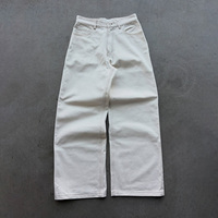 Jeans cargo vintage sur mesure pour hommes, 100% coton, coupe ample, jambe large, denim décontracté, streetwear, vêtements de travail, ODM, marque privée