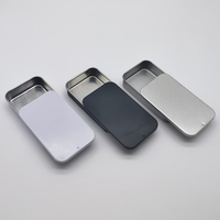 Petites boîtes en métal rectangulaires à couvercle coulissant pour emballages de menthe/baume/parfum solide