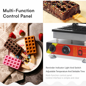 Machine à gaufres commerciale électrique 6 grilles, appareil à gaufres sur bâtonnet, équipement de cuisson pour snacks en magasin - Product Image 4