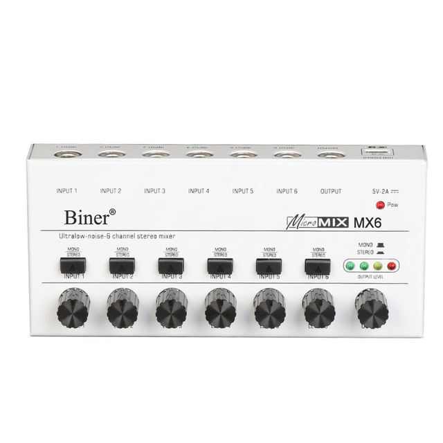 OEM MX6 Professional Mini 6-channels Audio Sound Mixer Low Noise Stereo Mixing Console With Line Portable Audio Mono Mixer
