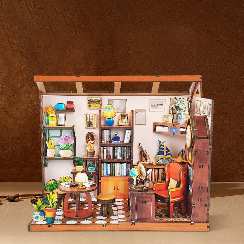 Premium Illuminated Bookshop Puzzle Vintage Wooden Craft Kit With Working Lights Collector Home Display Birthday Gift Idea