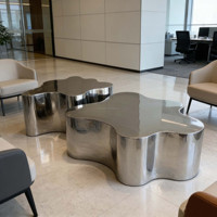 Table basse d'appoint en acier inoxydable sur mesure, vente en gros d'usine, table centrale créative combinée pour bureau, appartement, salon