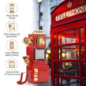 ヴィンテージオーディオゲストブックレトロロータリーダイヤル電話結婚式の祝福メッセージレコーダーアンティークオーディオゲストブックパーティーコインペイフォン - Product Image 3