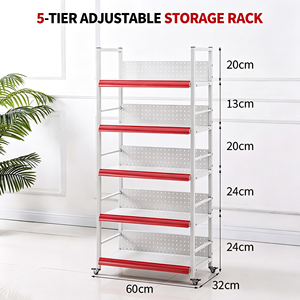 Steel Construction Premium Casters Multi Shelf <b>Weight</b> Rated Commercial Rolling <b>Storage</b> Rack With Locking Wheels Top Pick - Product Image 5