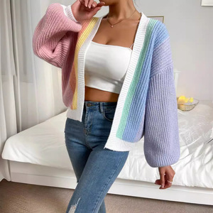 Nuove donne eleganti e alla moda con un maglione a maniche lunghe stile Cardigan a <span class=keywords><strong>maglia</strong></span> pigro - Product Image 1