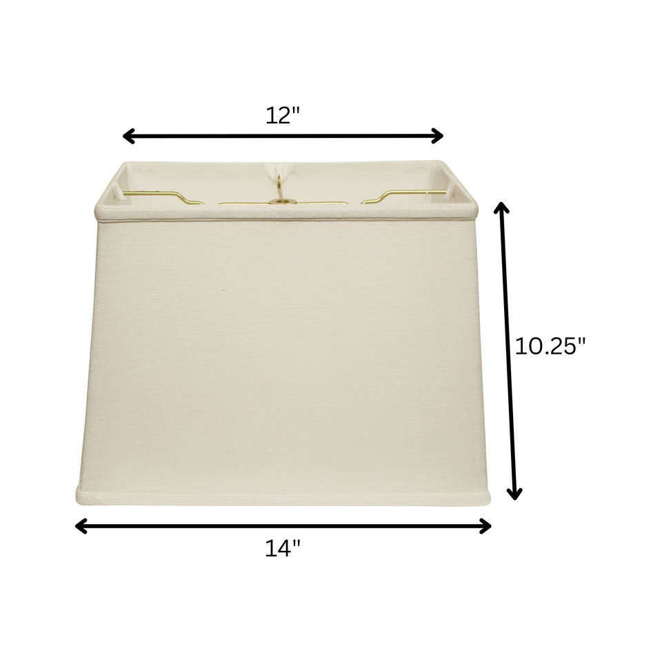 HMS 14\" White Rectangle Linen Lampshade Minimalist Traditional Coastal Rustic Asian Design for Home Lighting Light Covers