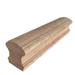 Usine de meubles du Vietnam Pièces d'escalier en bois massif Mains courantes en chêne rouge naturel Mains courantes d'escalier de conception personnalisée robuste facile - Product Image 1