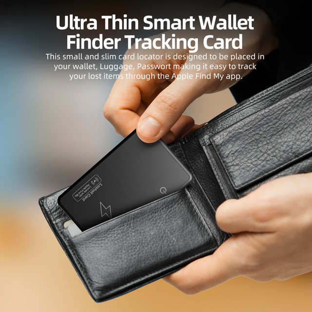 Wholesale MFi Certified IOS Find My Card Tracker Wireless Rechargeable Plastic Smart Wallet Anti-Lost Locator Air Tag
