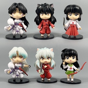 6 unids/set Q versión figurita muñecas animación <span class=keywords><strong>Inuyasha</strong></span> Higurashi Kagome Sesshoumaru Kikyo figuras de acción de juguete - Product Image 1