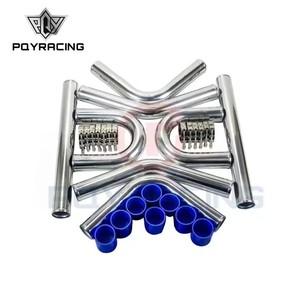 PQYRACING ชุดท่ออินเตอร์คูลเลอร์ 76 มม. อลูมิเนียมอัลลอยด์สำหรับอัพเกรดเทอร์โบชาร์จเจอร์ - Product Image 1