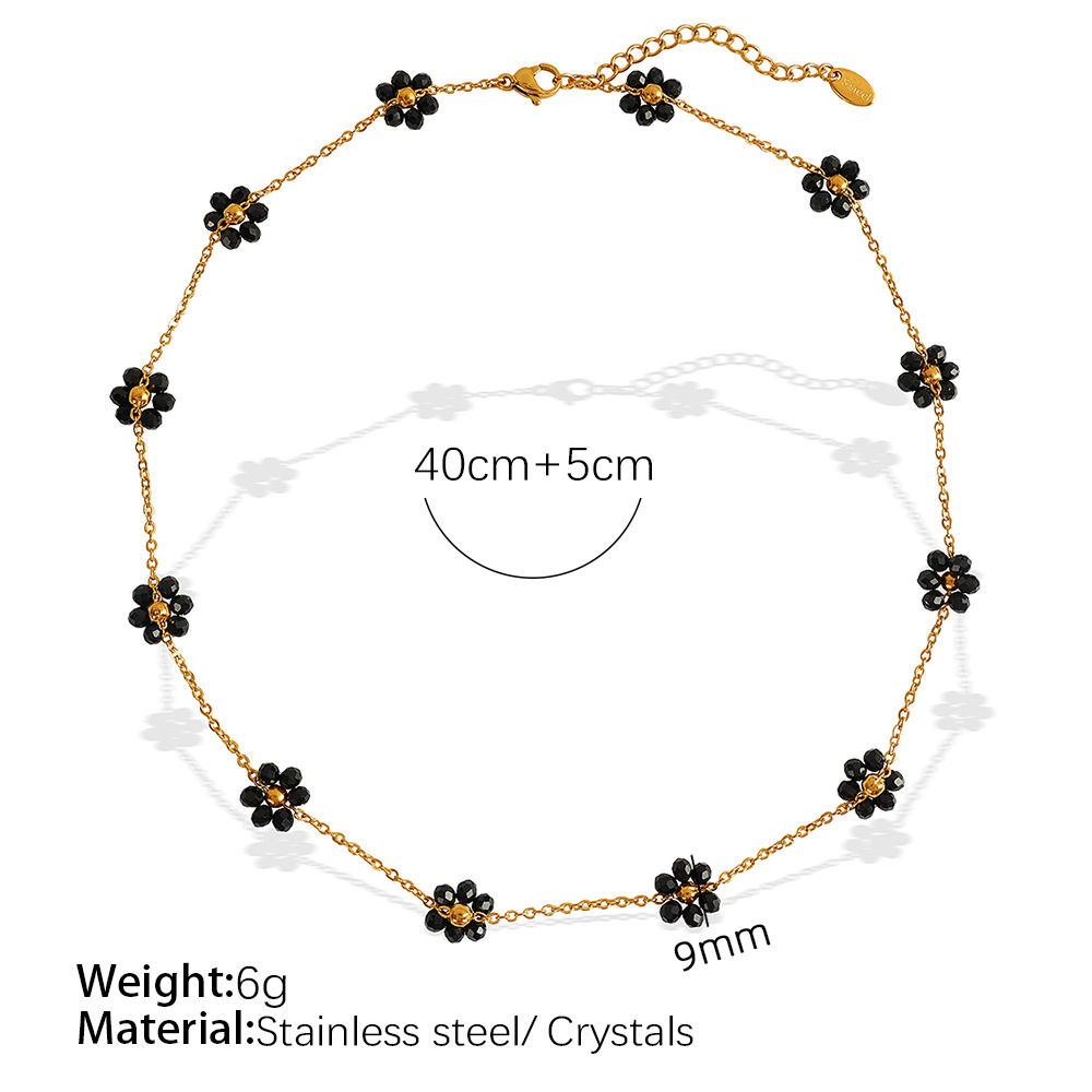 Collar XL247 de Piedra Negra y Oro