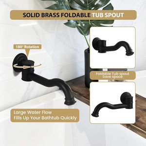 Ensemble <span class=keywords><strong>de</strong></span> robinets <span class=keywords><strong>de</strong></span> douche pour <span class=keywords><strong>baignoire</strong></span> HOMEDEC à montage mural, 3 fonctions, système <span class=keywords><strong>de</strong></span> douche complet avec douche pluie - Product Image 5