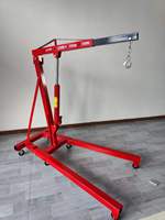 Grue hydraulique robuste pour moteur avec flèche réglable, palan pliable pour atelier, idéal pour la réparation de voitures/camions en garage
