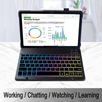 Casing Pelindung Tablet A9plus/S9FE dengan Keyboard Magnetik, Lampu Latar RGB Tiga Warna, Bahan Kulit, Buatan Cina