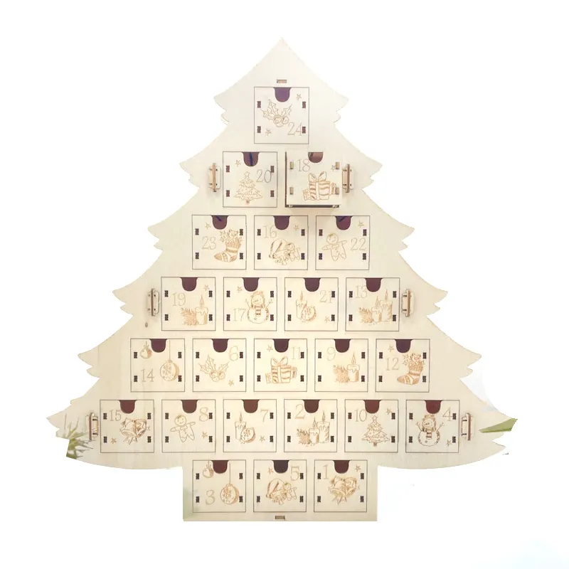 Decorazioni albero di natale armadietto in legno decorazione di natale forniture regalo ornamento in legno armadietto di natale con calendario