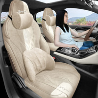 Housse de siège en daim BYD Qin Plus DM-i/EV E2, style professionnel, quatre saisons, demi-paquet, coussin, accessoires de voiture