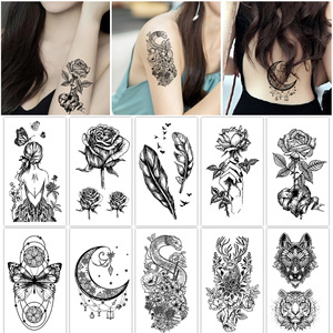 Pegatinas de tatuaje no tóxicas negras o de colores, tatuajes temporales de un solo uso, pegatinas de tatuaje impermeables personalizadas y sexys - Product Image 2