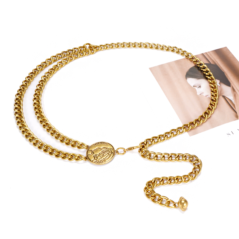 gold chain belts for dresses Whippy Women Chain Belt Ladies Gold Adjustable Metal Waist Belts for Jeans Dresses, Women's, Size: Waist up to 44