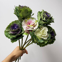 DREA Brassica Artificiel Ornemental Chou Tige Olive Chou Faux Fleurs Décoration