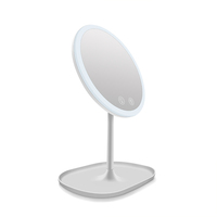 Nouvelle Arrivée 80 LED Lumières Vanité de Voyage Intelligent Miroir Avec Commutateur à Écran Tactile Debout Miroir De Maquillage Rond